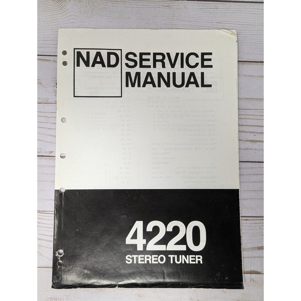 NAD 4220 Stereo Tuner Service Manual Monitor Series *Original OEM*